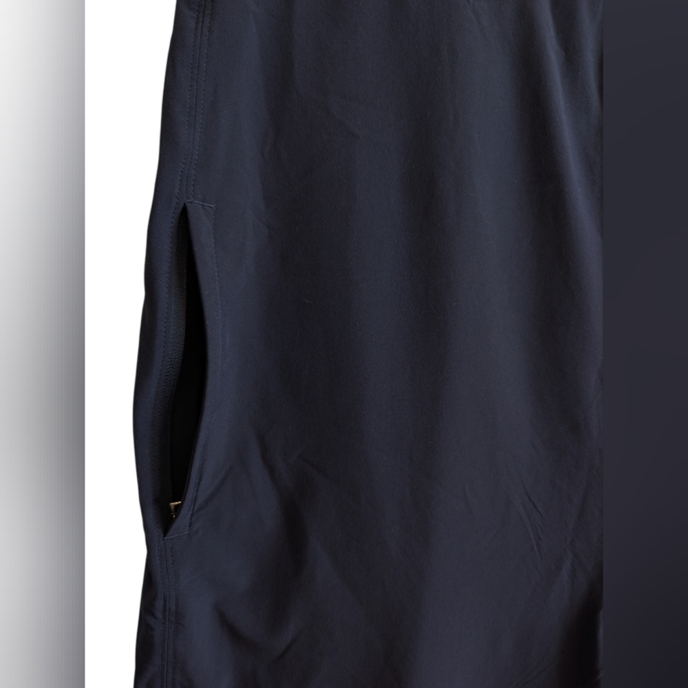 Athleta Navy Blue Jumpsuit Scoop Neck Wide Legs Pockets Athleisure - Picture 4 of 7
